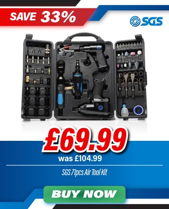 SGS 71pcs Air Tool Kit - Impact Wrench Die Hammer Ratchet & Grinder