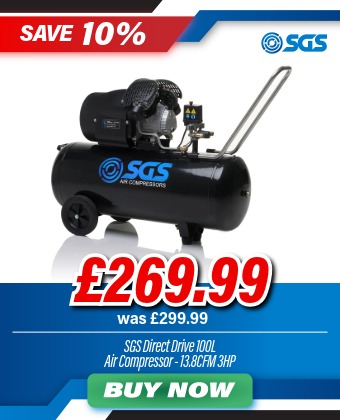 SGS 100 Litre Direct Drive Air Compressor - 13.8CFM 3HP