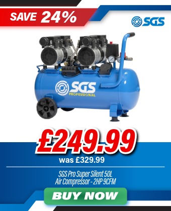 SGS Pro Super Silent 50L Air Compressor - 2HP 9CFM