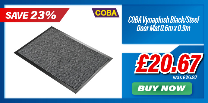 COBA Vynaplush Black/Steel Mat 0.6m x 0.9m