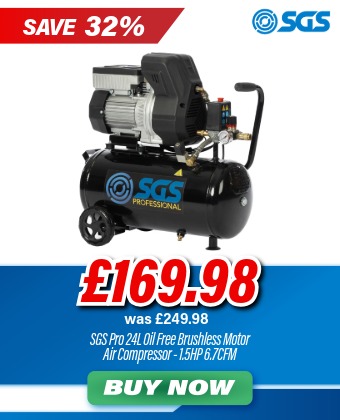 SGS Pro 24L Air Compressor with Brushless Motor Oil Free 1.5HP SC24QPRO