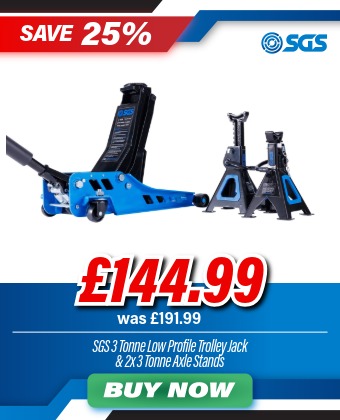SGS 3 Tonne Low Profile Trolley Jack | 2x 3 Tonne Axle Stands