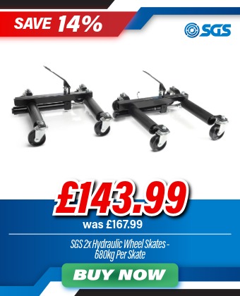 SGS Hydraulic Vehicle Positioning Wheel Skates | Set of 2 | 680 Kg per Skate