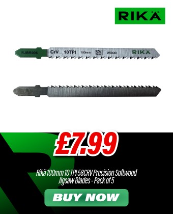 Rikä 100mm 10 TPI 58CRV Precision Softwood Jigsaw Blades - Pack of 5