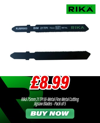 Rikä 75mm 21 TPI Bi-Metal Fine Metal Cutting Jigsaw Blades - Pack of 5