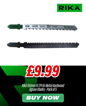 Rikä 100mm 10 TPI Bi-Metal Hardwood Jigsaw Blades - Pack of 5