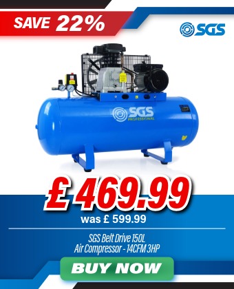 SGS Pro 150L Belt Drive Air Compressor 14CFM 3HP with Free Oil