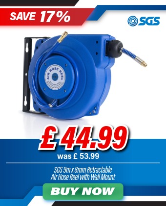SGS SHREEL2 9m Retractable Air Hose Reel with Wall Mount