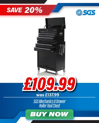 SGS Mechanics 8 Drawer Tool Box Chest & Roller Cabinet | Black