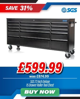 SGS 72in Deluxe 15-Drawer Professional Mobile Tool Cabinet