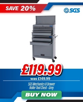 SGS Mechanics 8 Drawer Tool Box Chest & Roller Cabinet | Grey