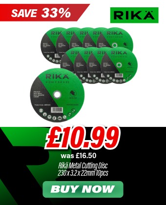 Rikä ABRR003 Metal Cutting Disc 230 x 3.2 x 22mm 10pcs