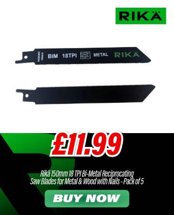 Rikä 150mm 18 TPI Bi-Metal Reciprocating Saw Blades for Metal and Wood with Nails - Pack of 5