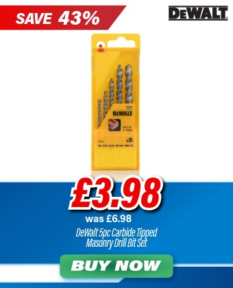 DeWalt DT6952-QZ Masonry Drill Bit Set 5pc - Straight Shank Carbide Tips