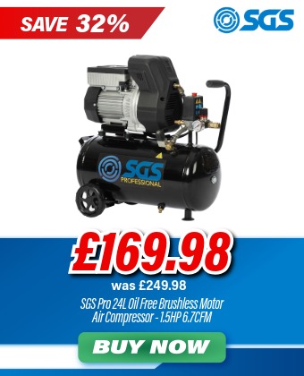 SGS Pro 24L Air Compressor with Brushless Motor Oil Free 1.5HP SC24QPRO