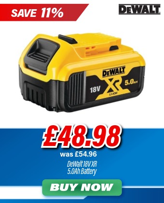 DeWalt DCB184 18V XR 5.0Ah Li-Ion Battery Pack | LED Charge Indicator