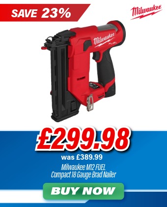 Milwaukee M12FCN18GS-202X M12 FUEL Compact Brad Nailer 18 Gauge Straight Nailer