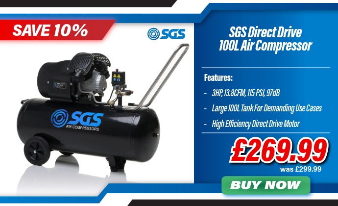 SGS 100 Litre Direct Drive Air Compressor - 13.8CFM 3HP
