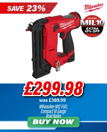 Milwaukee M12FCN18GS-202X M12 FUEL Compact Brad Nailer 18 Gauge Straight Nailer