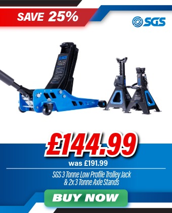 SGS 3 Tonne Low Profile Trolley Jack | 2x 3 Tonne Axle Stands