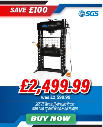 SGS 75 Tonne Hydraulic Press with Two-Speed Hand & Air Pumps