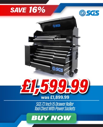SGS 72in 16 Drawer Tool Chest and Roller Cabinet with Power Sockets