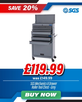 SGS Mechanics 8 Drawer Tool Box Chest & Roller Cabinet | Grey