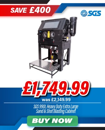 SGS 990L Heavy Duty Extra Large Shot & Sand Blasting & Polishing Cabinet