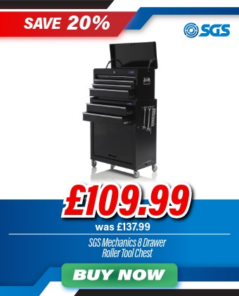 SGS Mechanics 8 Drawer Tool Box Chest & Roller Cabinet | Black