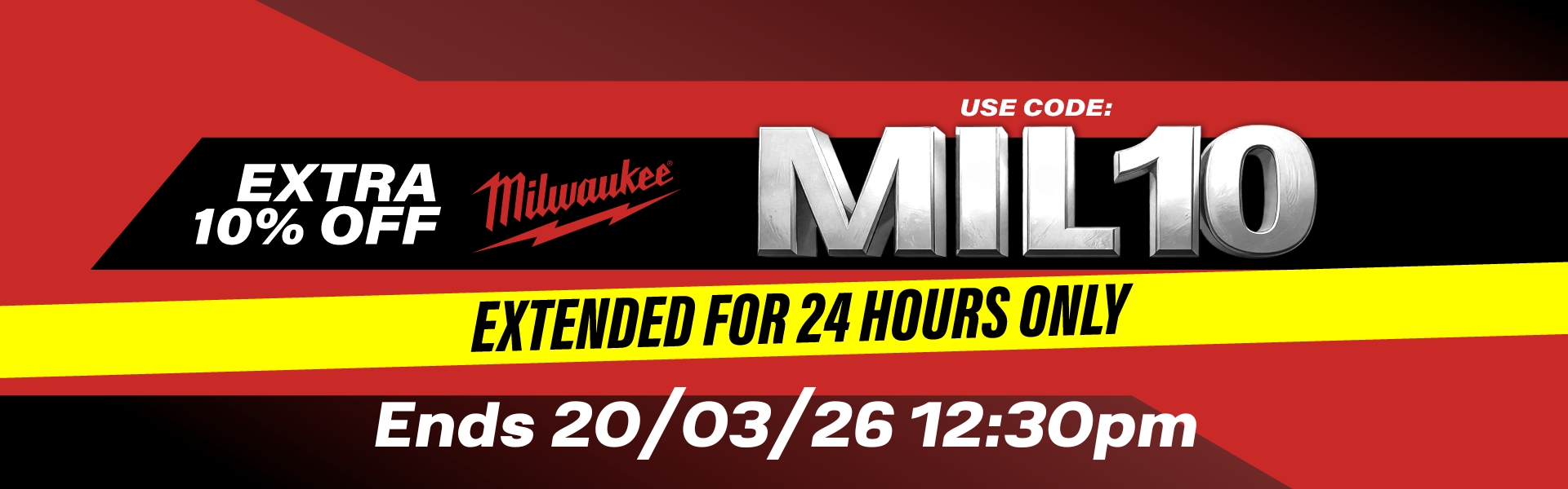 Extended For 24 Hours - MIL10 Extra 10% Off Milwaukee At SGS