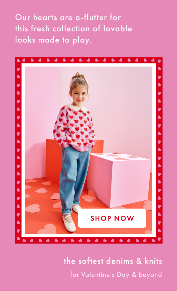 Our hearts are a-flutter for this fresh collection of lovable looks made to play. Shop now.