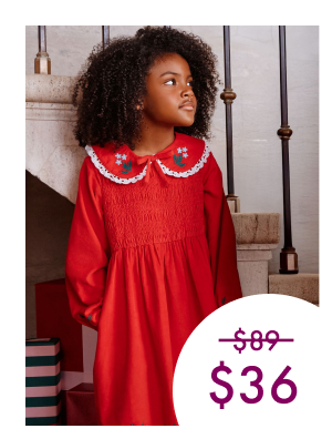 Balloon Sleeve Collared Corduroy Dress with Pockets | Ribbon Red