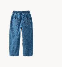 Denim Heart Pocket Barrel Pants