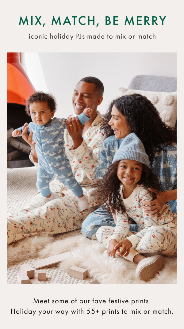 MIX, MATCH, BE MERRY | iconic holiday PJs made to mix or match