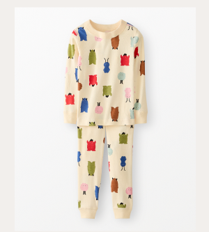 Halloween HannaJams™ Pajama Set | Monsters on Ecru Halloween HannaJams™ Pajama Set | Monsters on Ecru