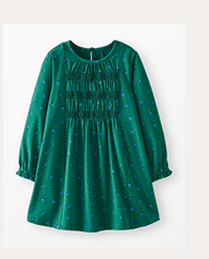 Balloon Sleeve Smocked Dress | Delicate Florals on Dark Green Balloon Sleeve Smocked Dress | Delicate Florals on Dark Green