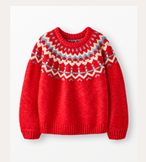 Holiday Fair Isle Sweater | Homey Fairisle on Red Holiday Fair Isle Sweater | Homey Fairisle on Red