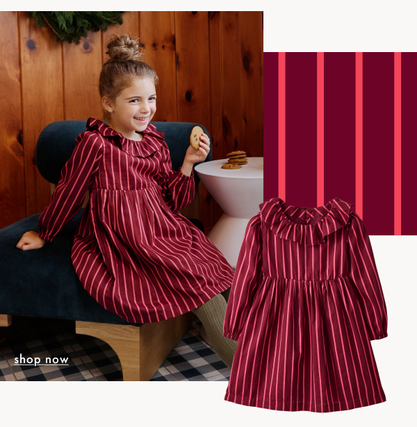 Long Sleeve Collared Twill Dress with Pockets | Cherry Lacquer/Fruit Dove