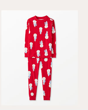 Holiday HannaJams™ Pajama Set | Snowmen on Red