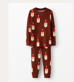 Holiday HannaJams™ Pajama Set |  Scandi Santa on Cocoa Brown