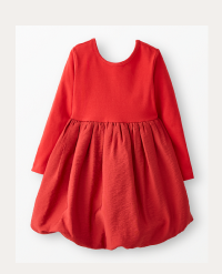 Long Sleeve Bubble Skater Dress | Scarlet Red