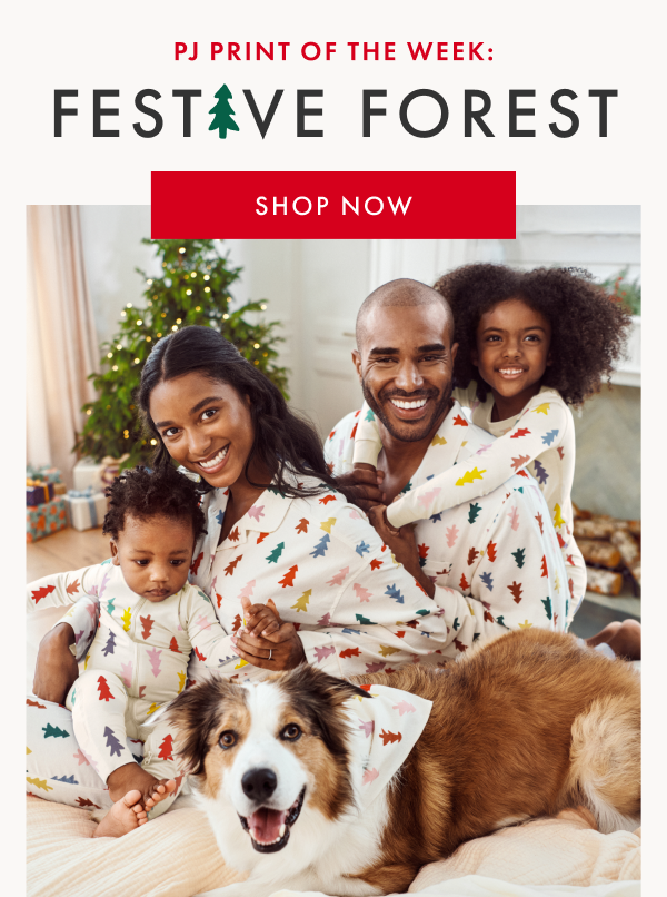 PJ PRINTS OF THE WEEK: FESTIVE FOREST | SHOP NOW