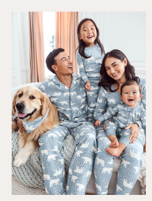 Snowy Polar Bear on North Air Matching Family Pajamas Snowy Polar Bear on North Air Matching Family Pajamas