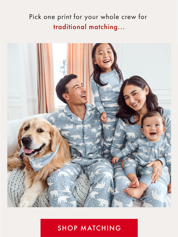 Pick one print for your whole crew for traditional matching | SHOP MATCHING