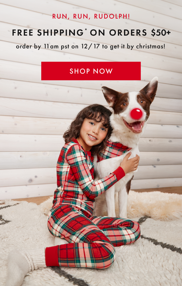 RUN, RUN, RUDOLPH! FREE SHIPPING* ON ORDERS $50+ order by 11am pst on 12/17 to get it by christmas! | SHOP NOW