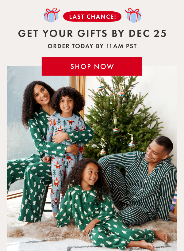 Last Chance! Get your gifts by dec 25. Order today by 11am PST. Shop Now.