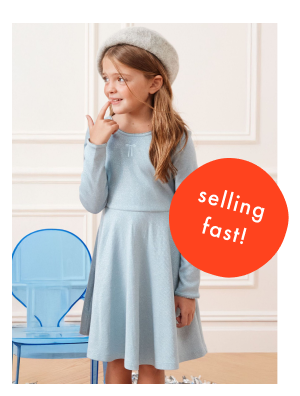 Long Sleeve Sparkle Skater Dress with Pockets | Robin's Egg Blue