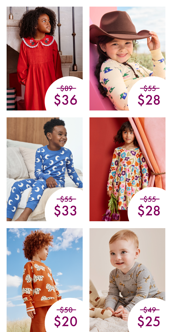 Hanna Sale Styles for Girls, Boys, and baby on sale now.