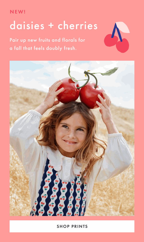 NEW! daisies + cherries | Pair up new fruits and florals for a fall that feels doubly fresh | SHOP PRINTS