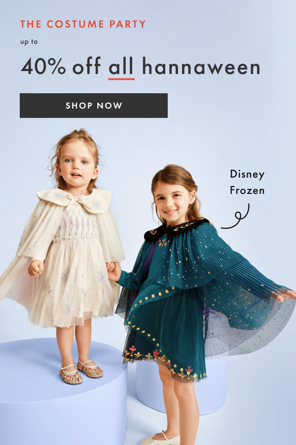 THE COSTUME PARTY | up to 40% off all hannaween | SHOP NOW